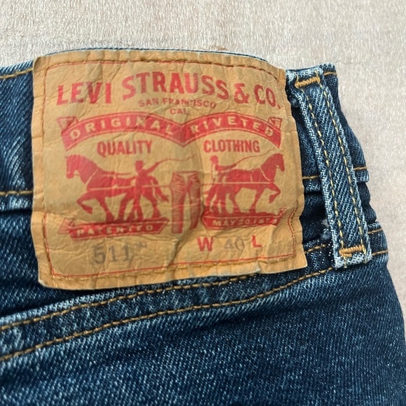 [W40]Levi’s 511 Men Stretchy Dark Wash Denim Shorts - Picture 6 of 6
